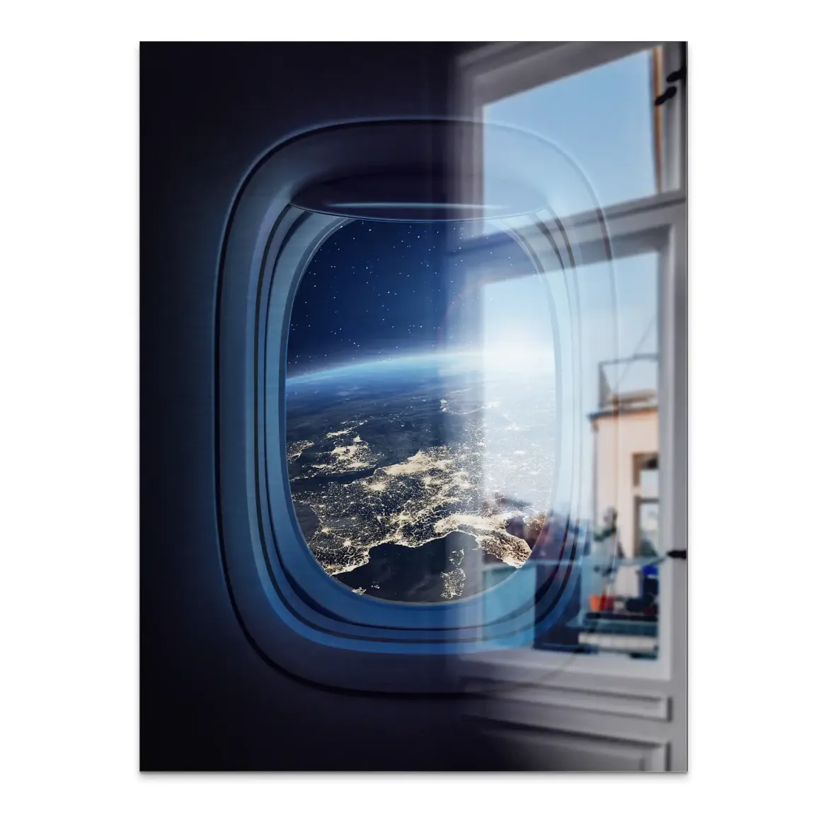 Flugzeugfenster Orbit Alu Gebürstet Bild