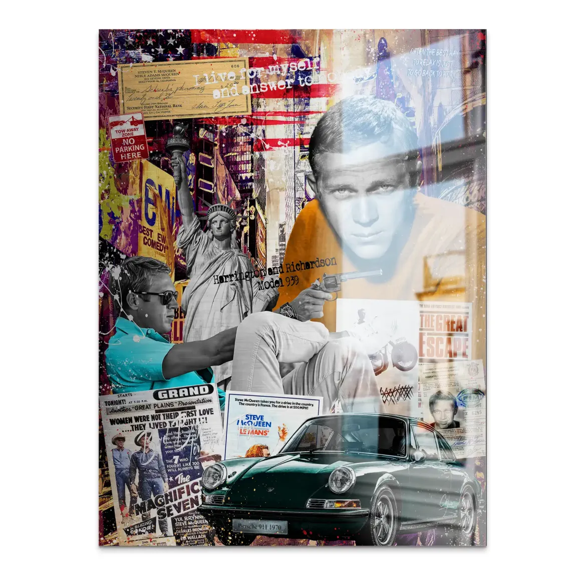 Steve McQueen Retro Drive Alu Gebürstet Bild
