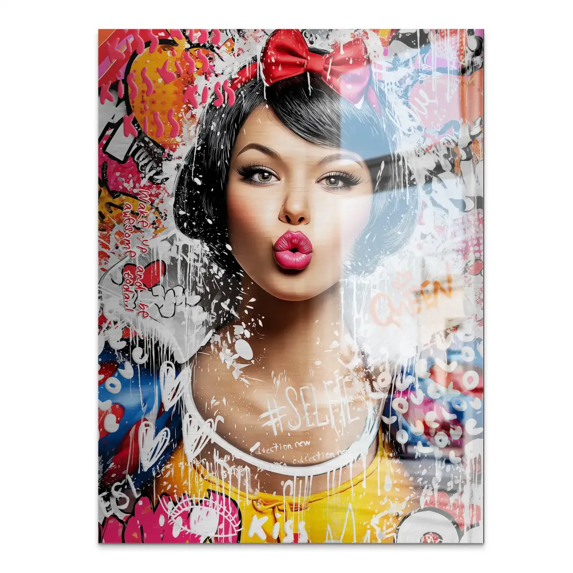 Schneewittchen Pop Art Queen Alu Gebürstet Bild