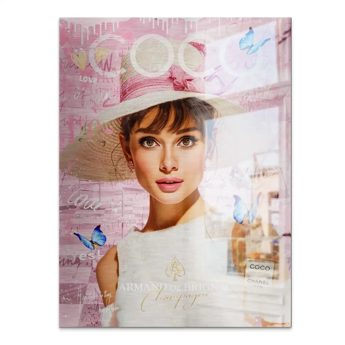 Audrey Hepburn Coco Armand Aludibond Gebürstet INGALERIE