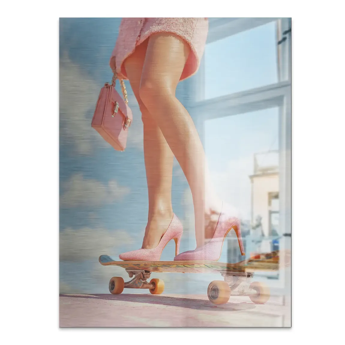 Pink Skate Alu Gebürstet Bild