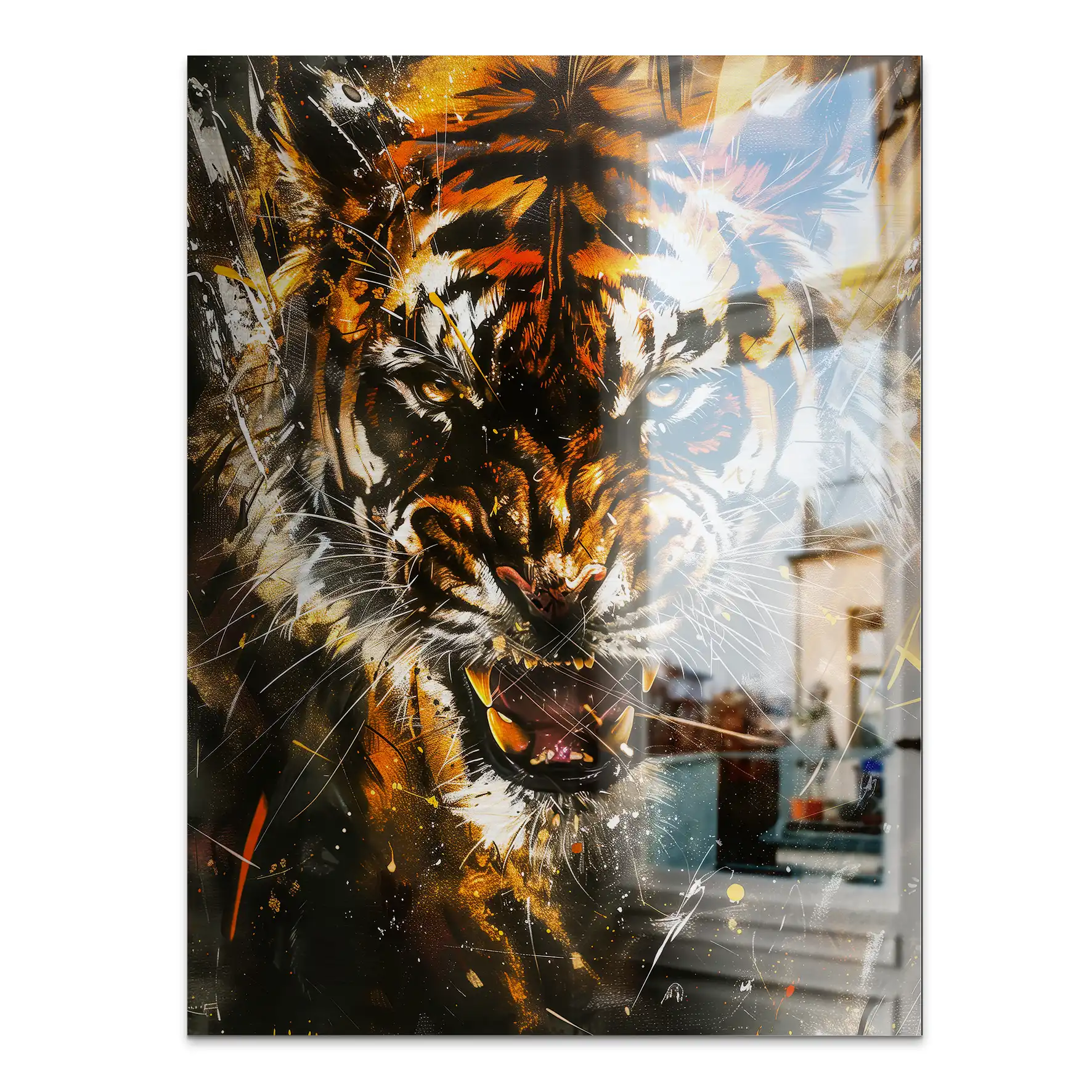 Tiger Abstrakt Aludibond Gebürstet INGALERIE