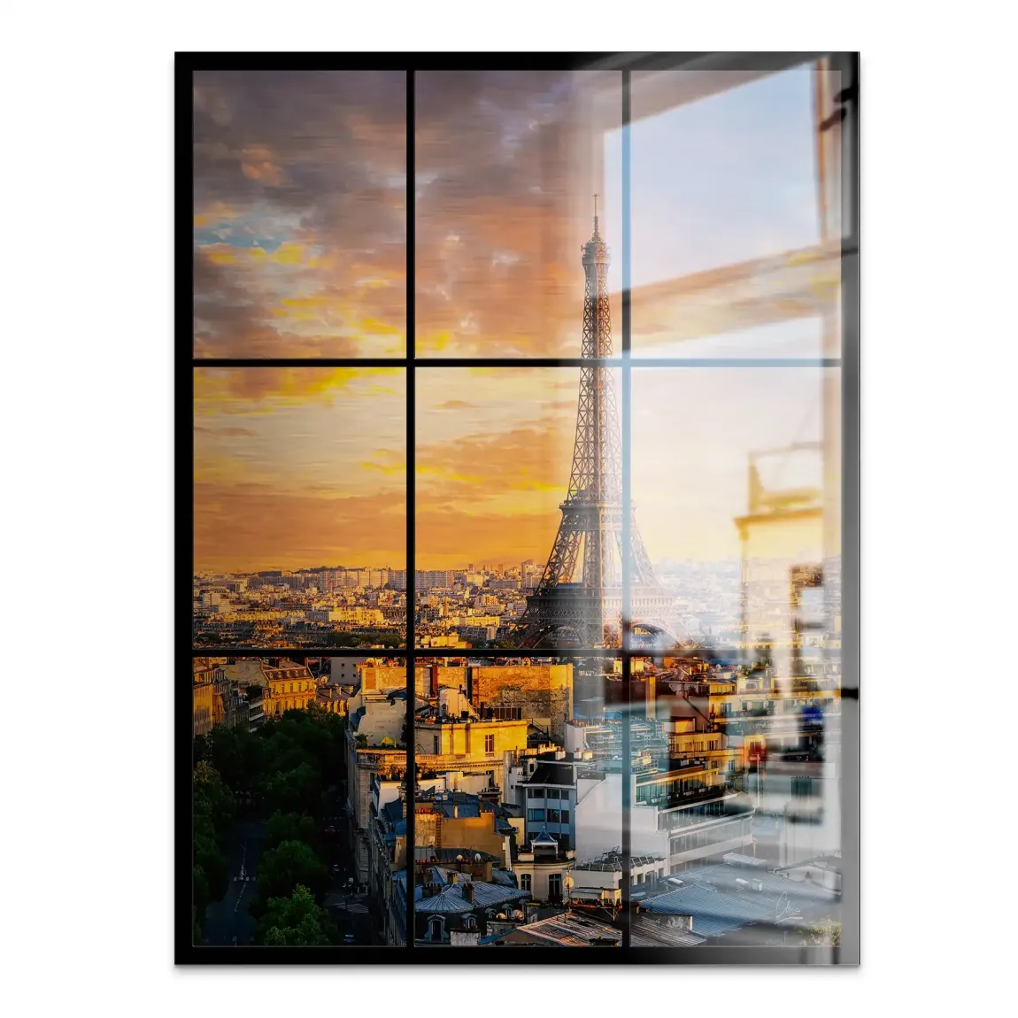 Sunset View Paris Alu Gebürstet Bild