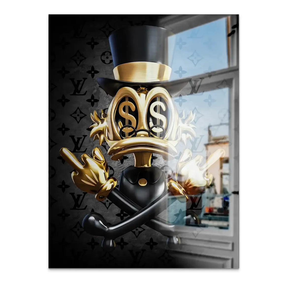 Money Skull Duck Alu Gebürstet Bild