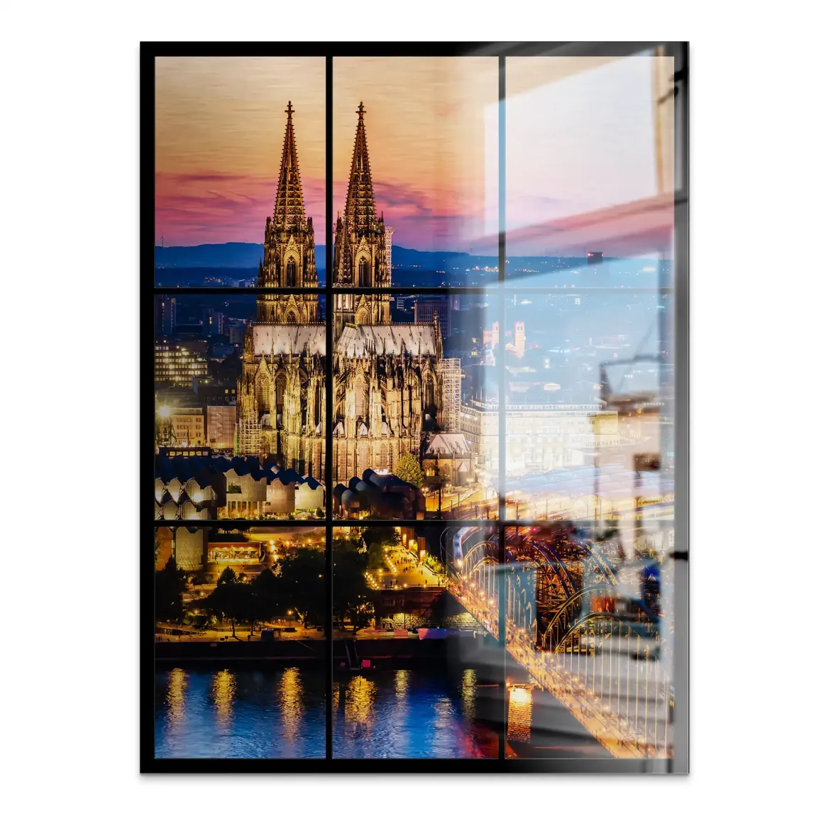 Köln City Lights Alu Gebürstet Bild