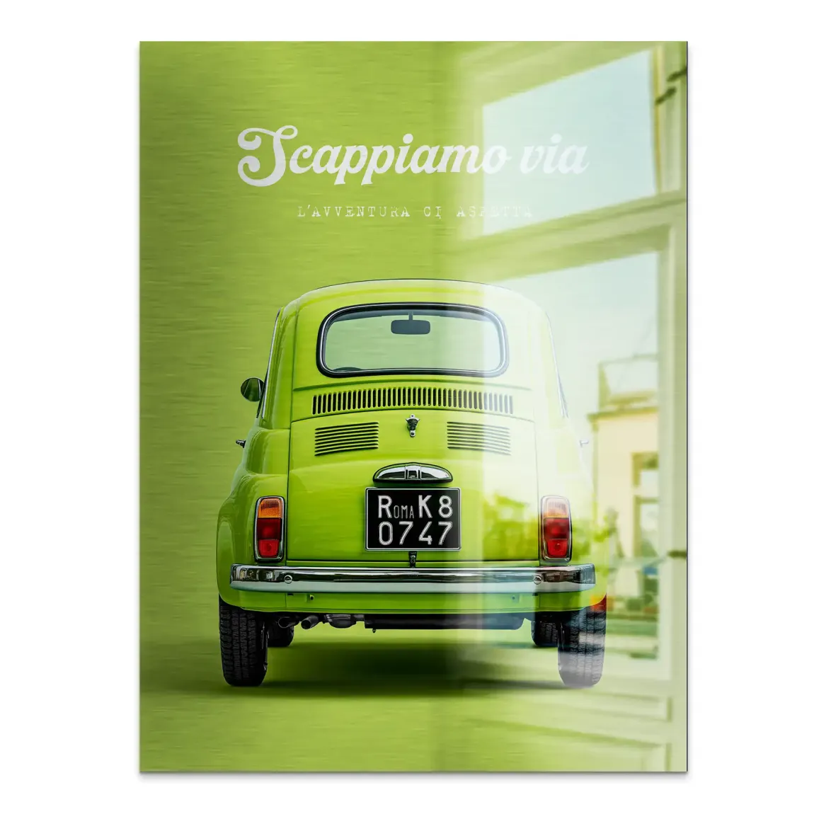 Fiat 500 Italia Aluminiumbild gebürstet