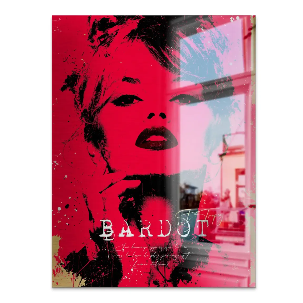 Brigitte Bardot Red Art Alu Gebürstet Bild