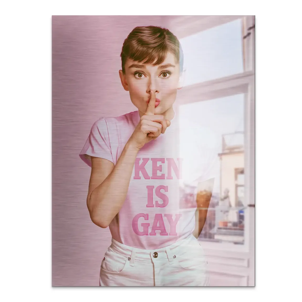 Audrey Hepburn Ken is Gay Aluminiumbild gebürstet