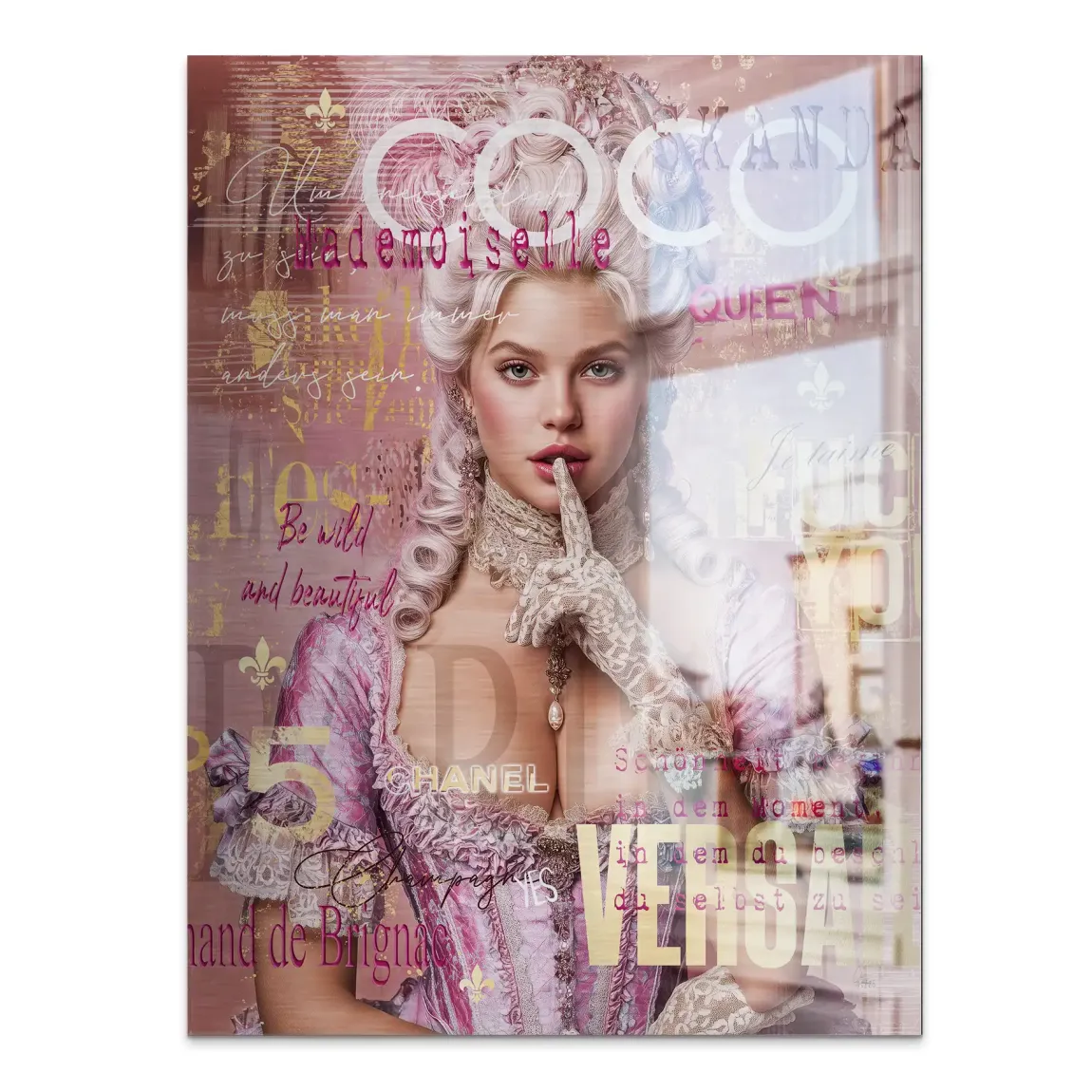 Marie Antoinette Popart Alu Gebürstet Bild