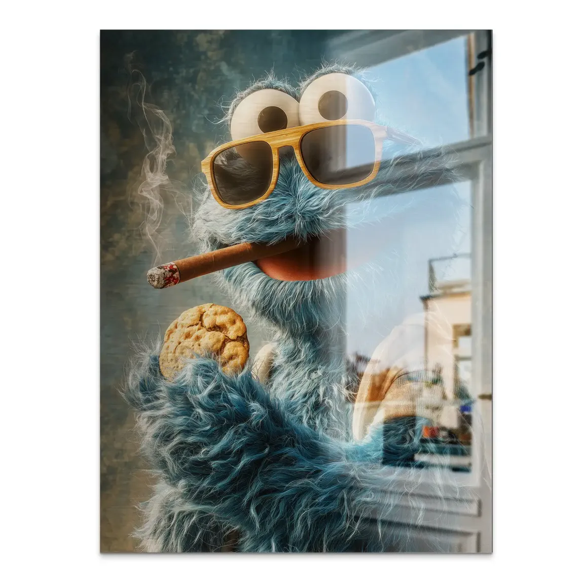 Cookie Monster Alu Gebürstet Bild