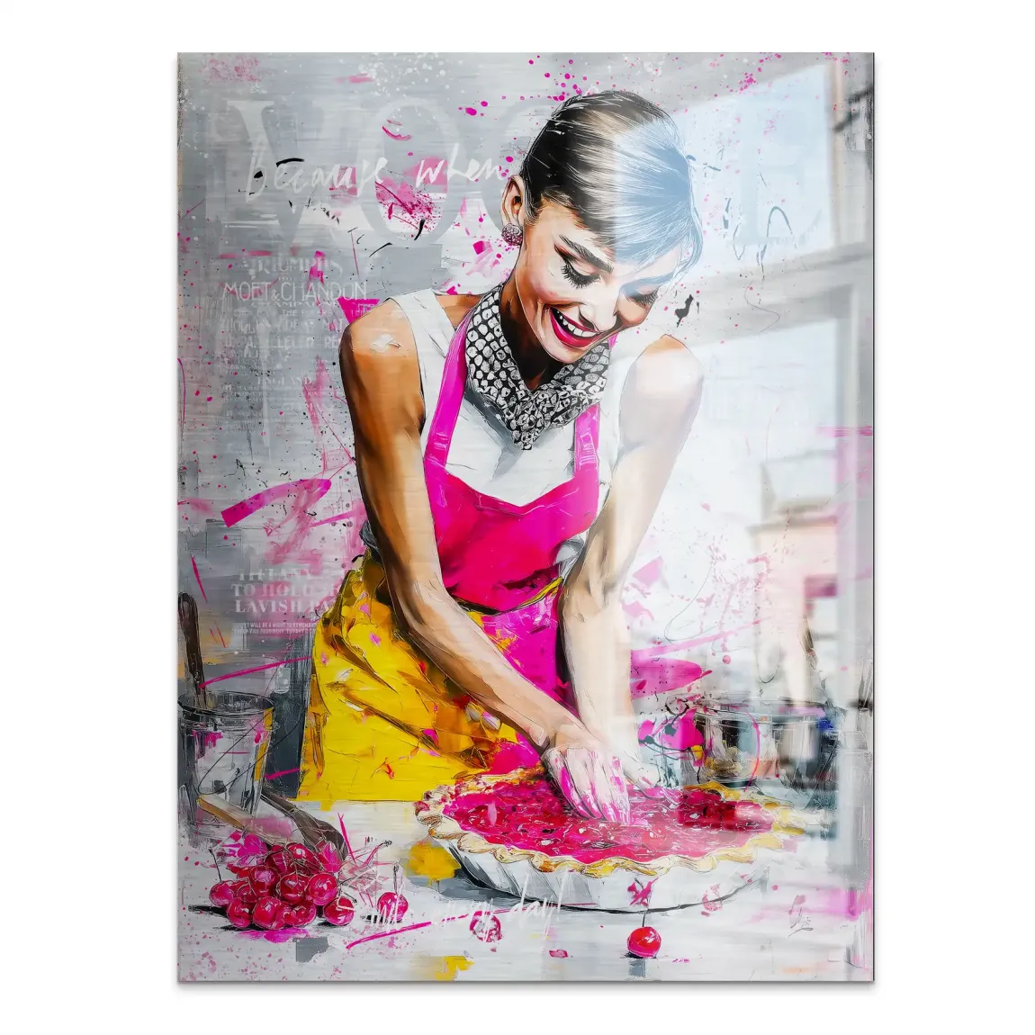Cherry Bliss Audrey Hepburn Alu Gebürstet Bild