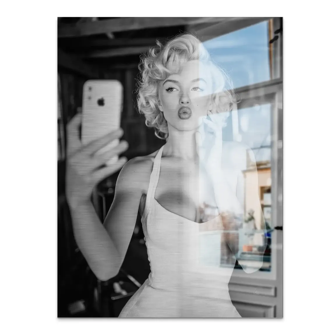 Marilyn Monroe Selfie Alu Gebürstet Bild