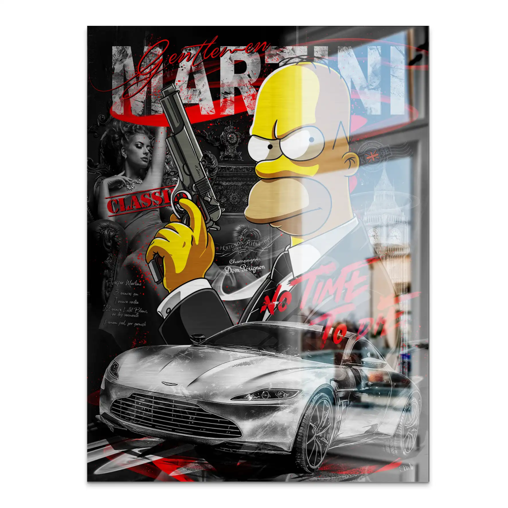 Homer No Time To Die Aludibond Gebürstet INGALERIE