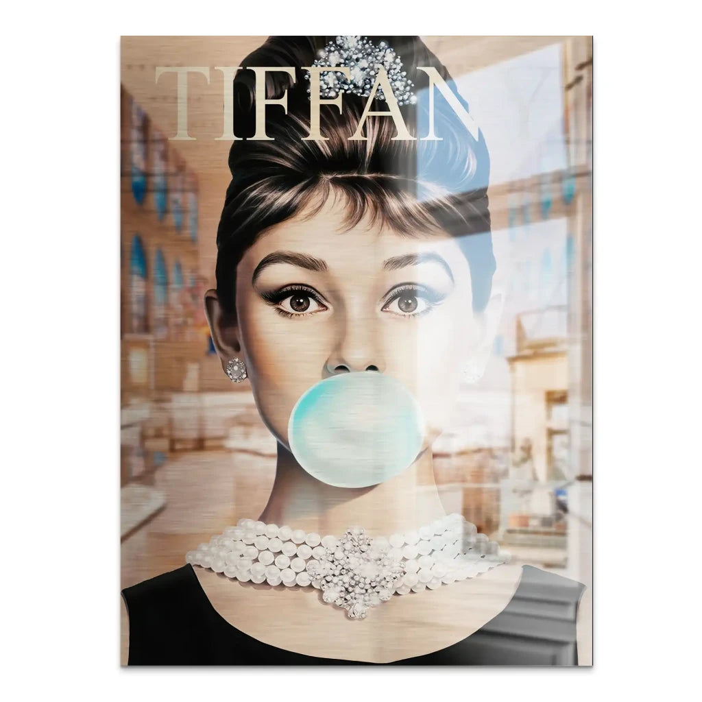 Audrey Bubble Gum Retro Aludibond Gebürstet INGALERIE