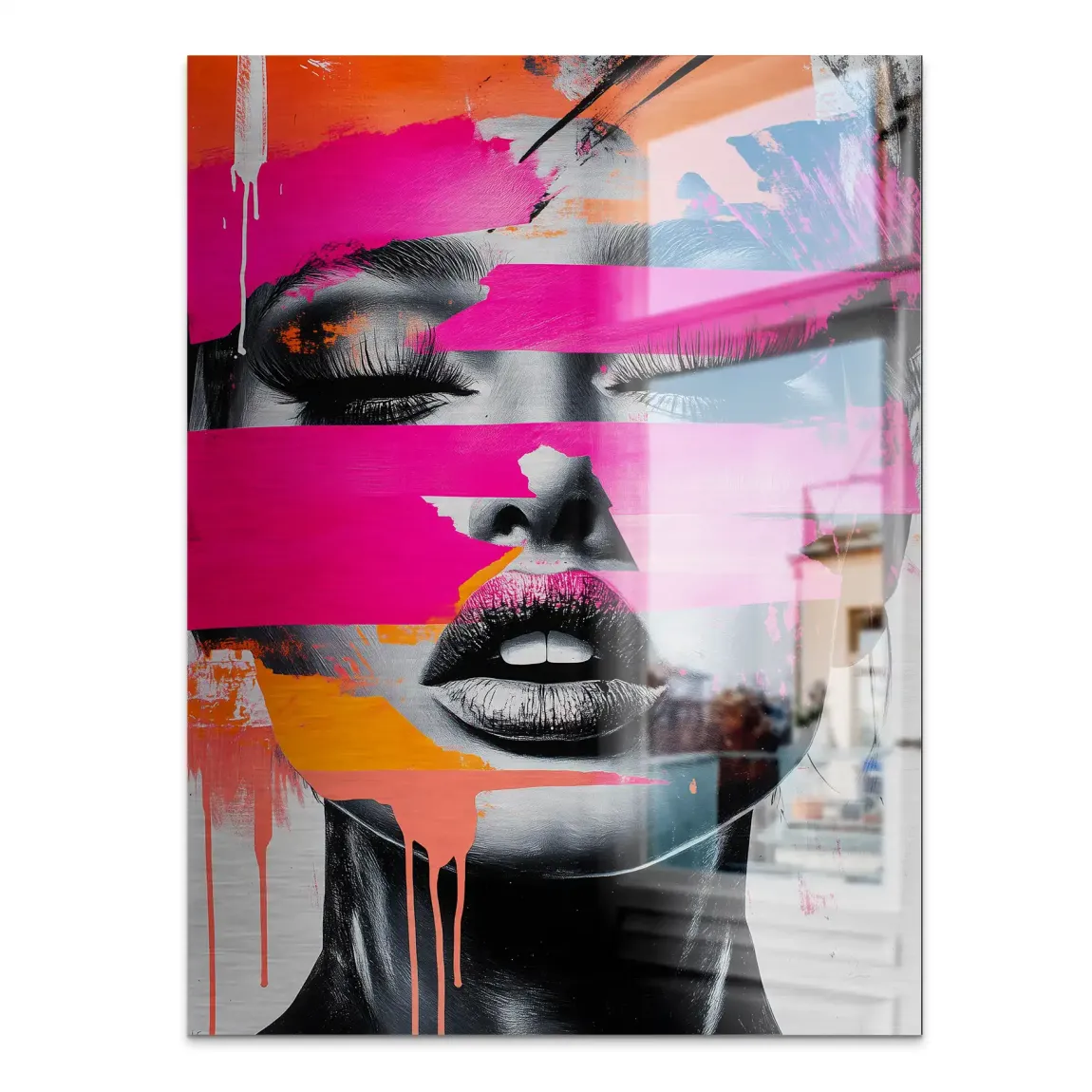 Abstrakt Pink Allure Alu Gebürstet Bild