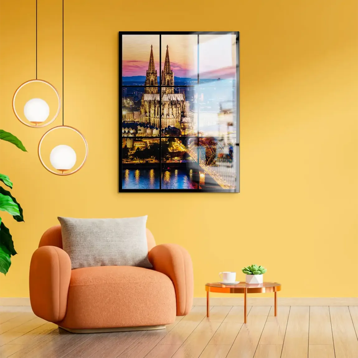 Köln City Lights Alu Gebürstet Bild