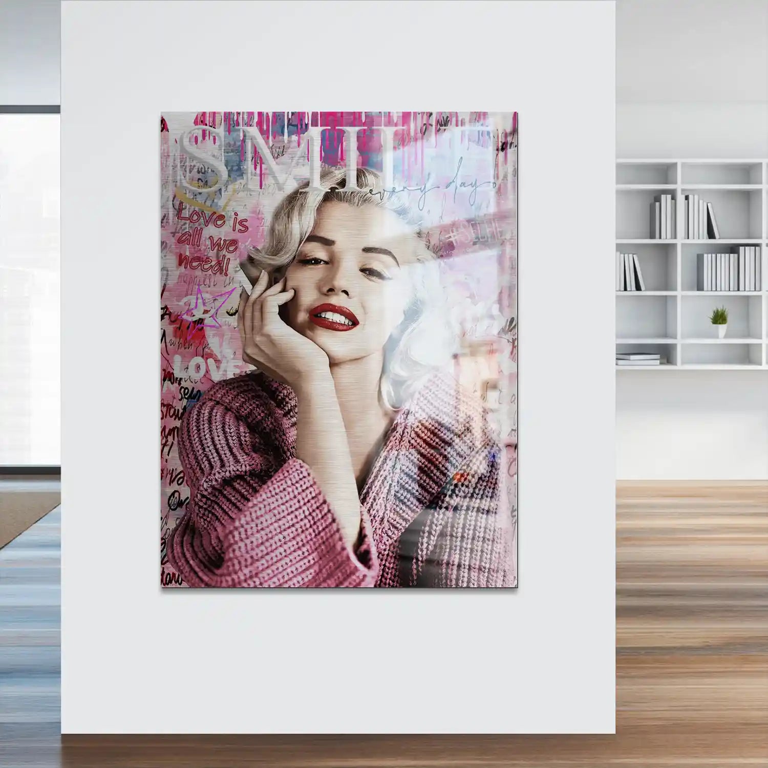 Pop Art Marilyn Monroe Smile AluDibond Gebürstet INGALERIE