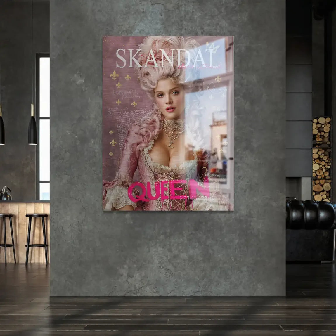 Marie Antoinette Skandal Pop Art Alu Gebürstet Bild