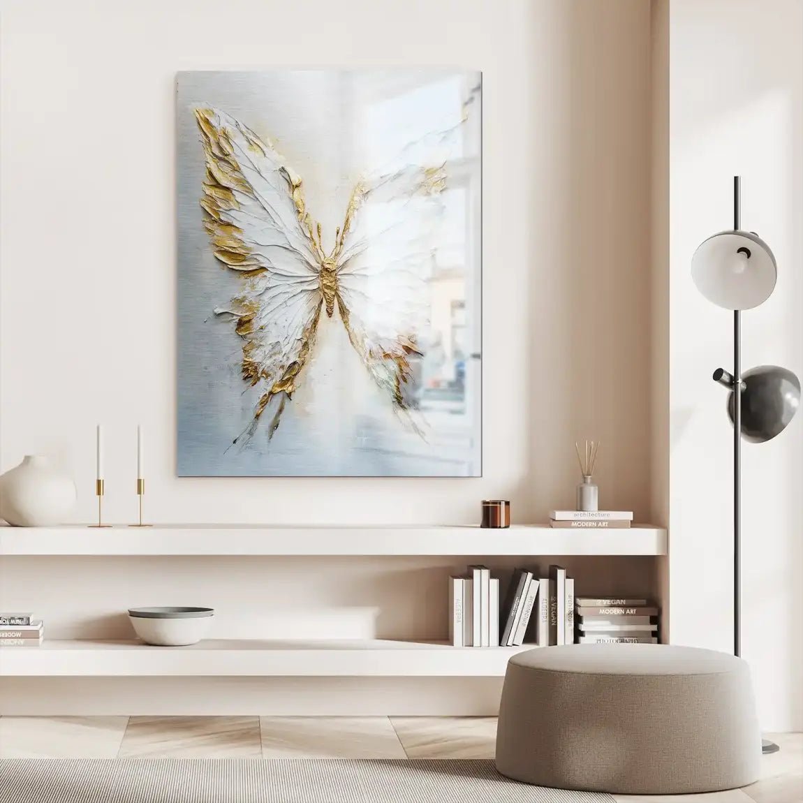 Schmetterling Gold Style Aludibond Gebürstet INGALERIE