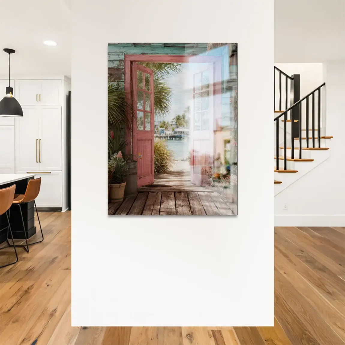Coastal Escape Alu Gebürstet Bild - INGALERIE | Dein Onlineshop für moderne Wandbilder