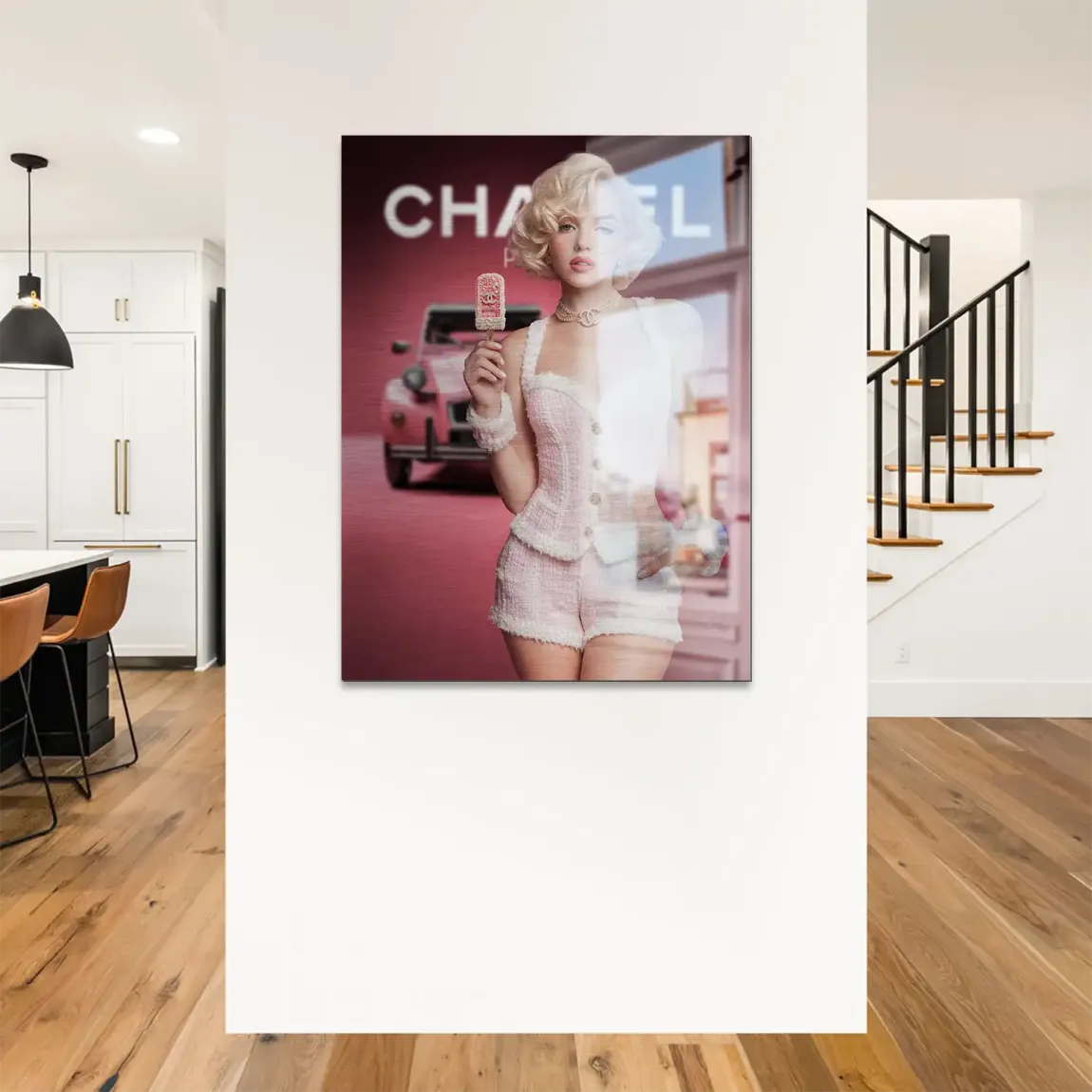 Pink Couture Marilyn Monroe Alu Gebürstet Bild