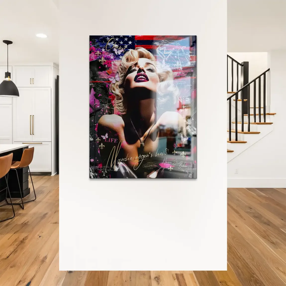 Pop Glam Marilyn Monroe Alu Gebürstet Bild