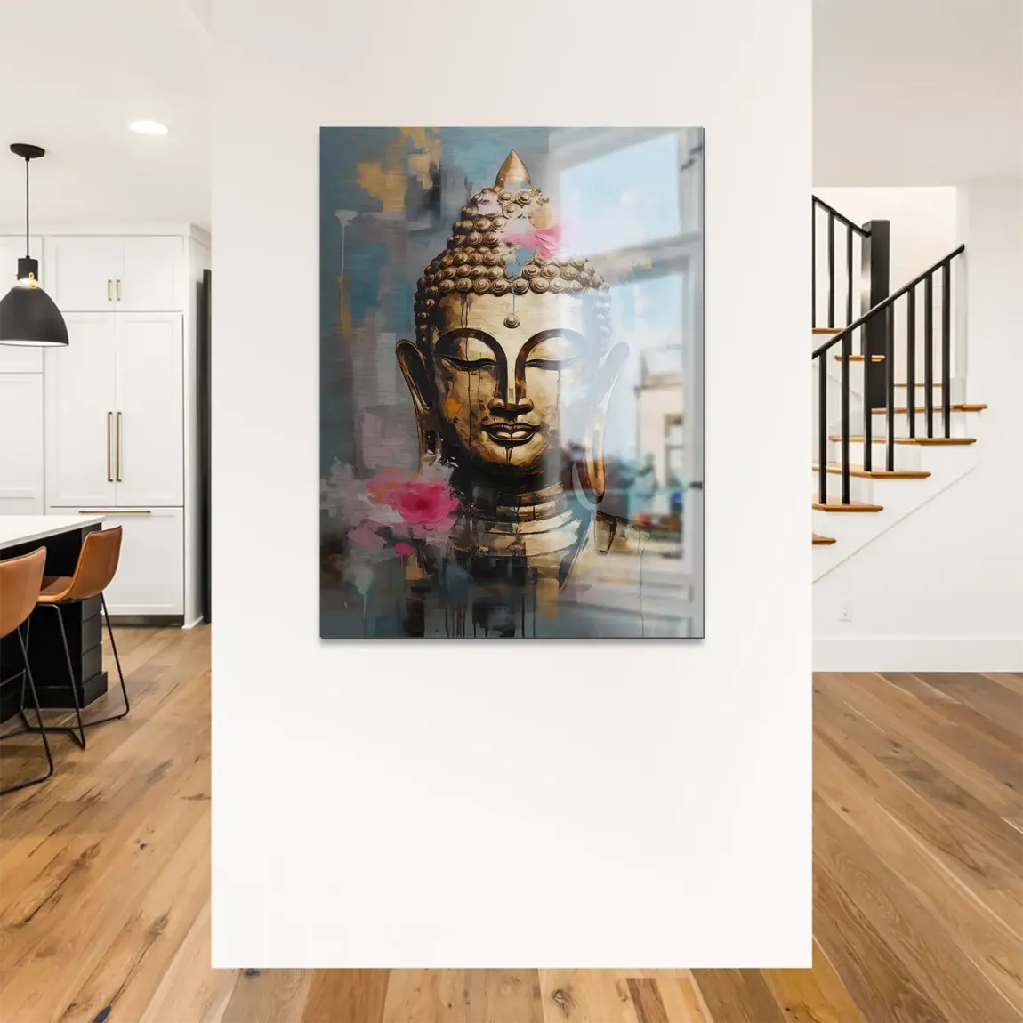 Golden Lotus Buddha Alu Gebürstet Bild