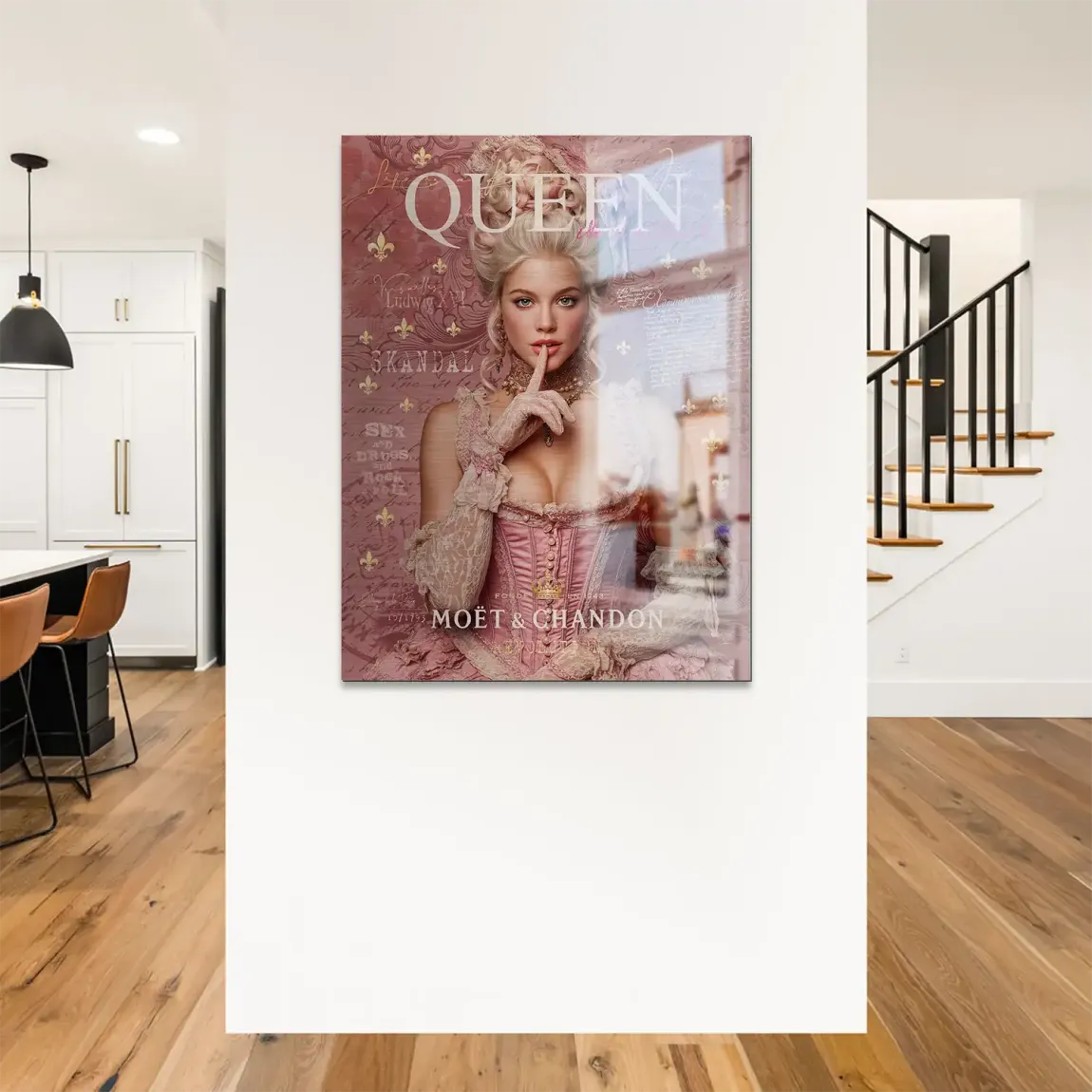 Marie Antoinette Rebellion Pop Art Alu Gebürstet Bild