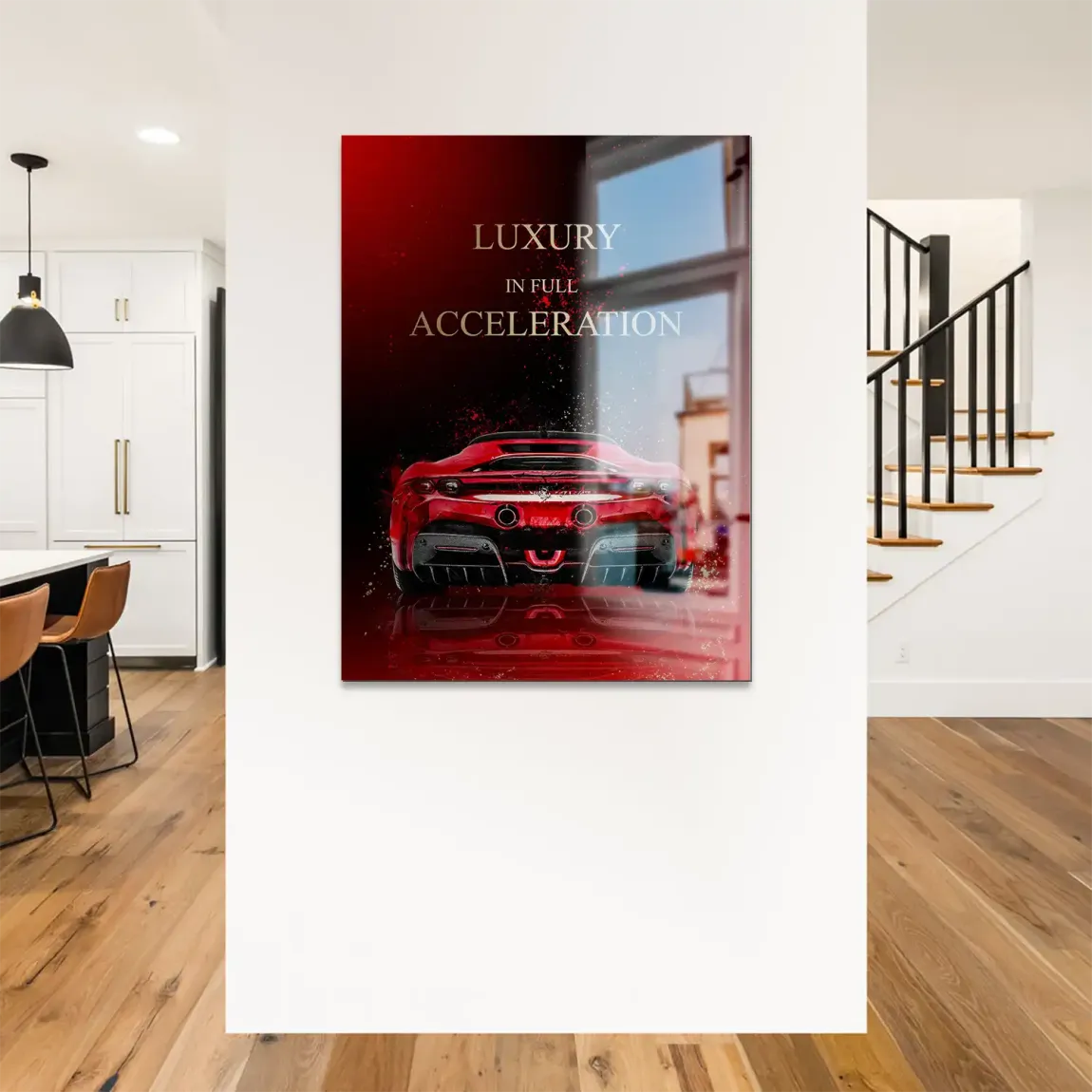Ferrari Red Art Alu Gebürstet Bild