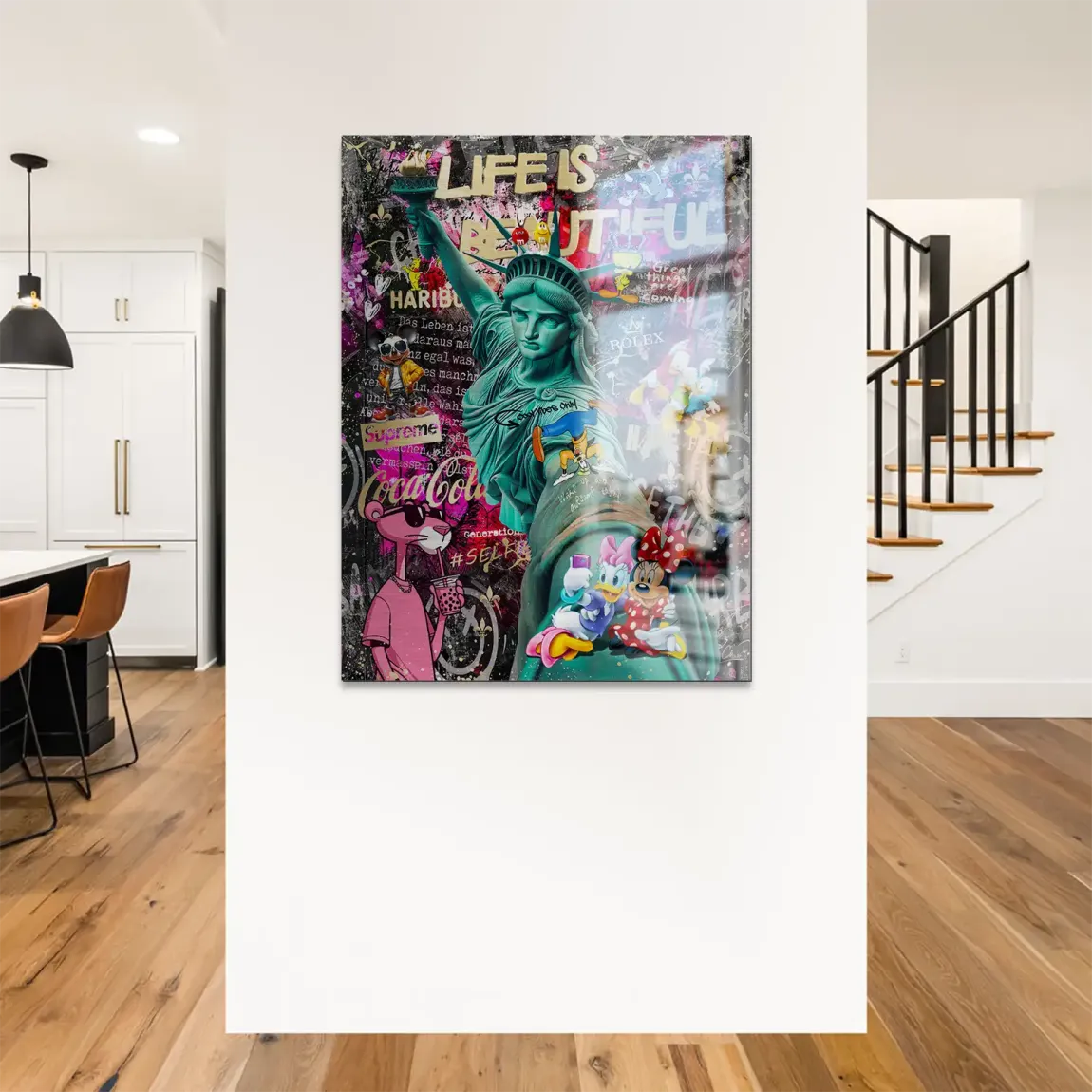 Liberty Selfie Pop Art Alu Gebürstet Bild