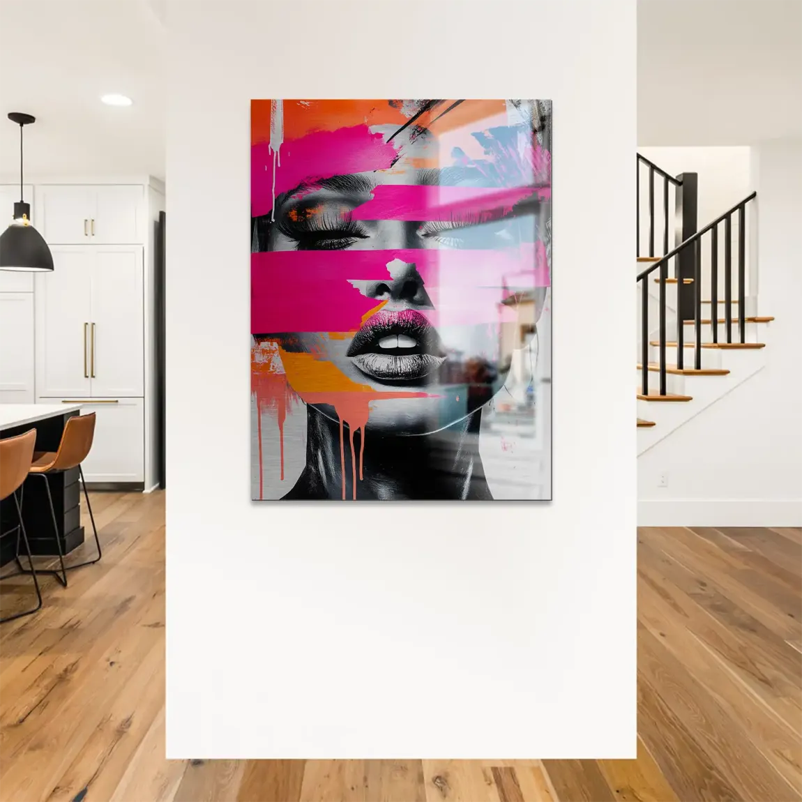 Abstrakt Pink Allure Alu Gebürstet Bild