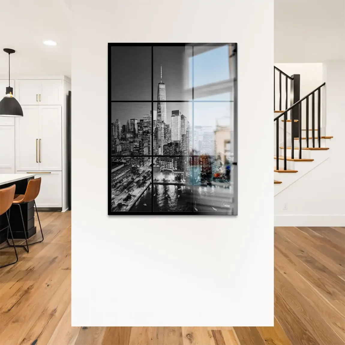 City Lights New York Alu Gebürstet Bild