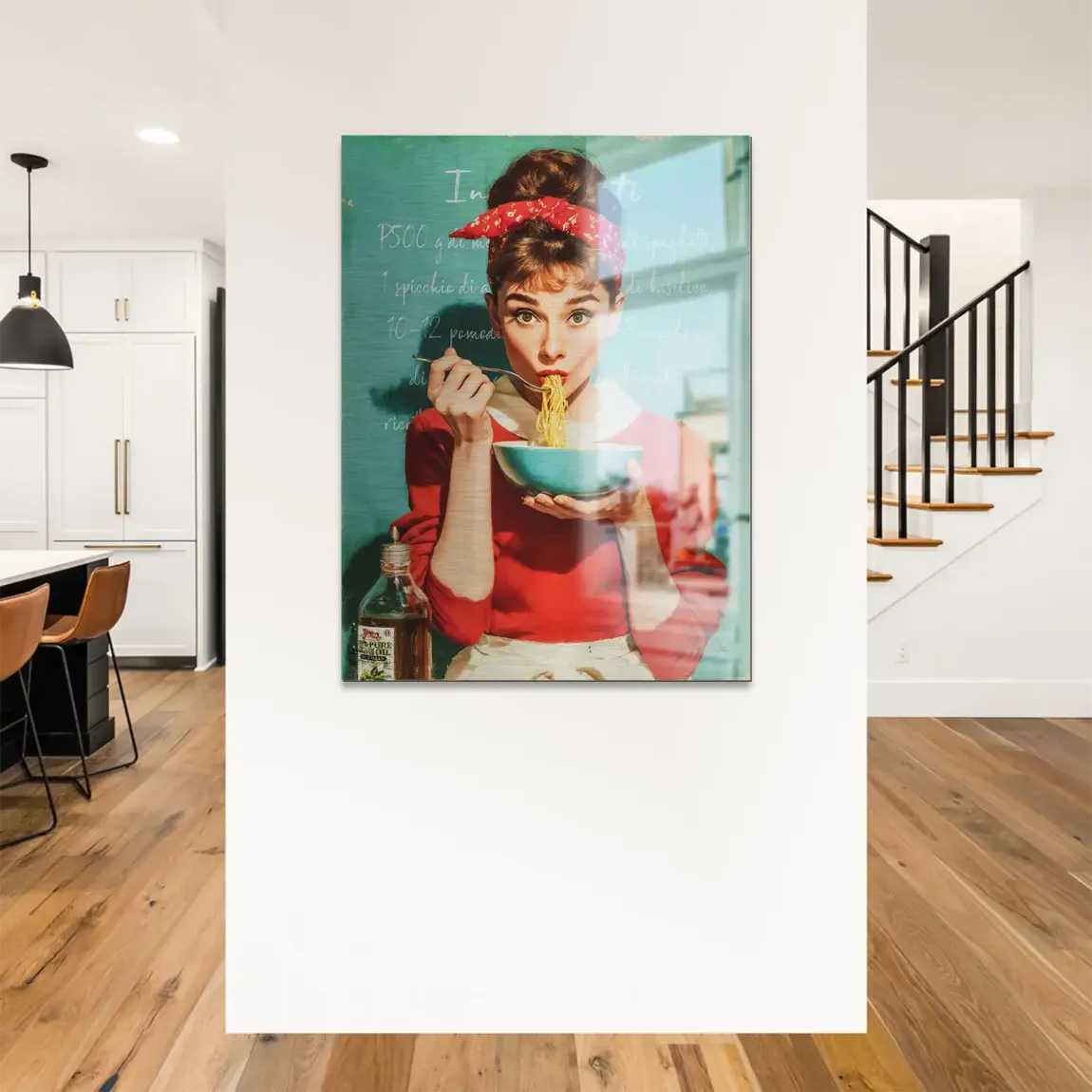 Audrey Hepburn Pasta Moments Alu Gebürstet Bild