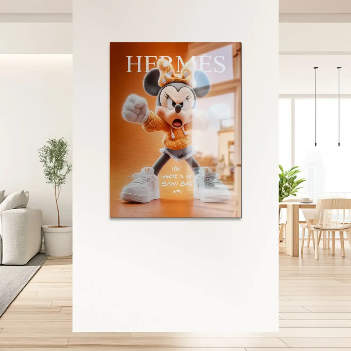 Orange Charm Minnie Maus Alu Gebürstet Bild