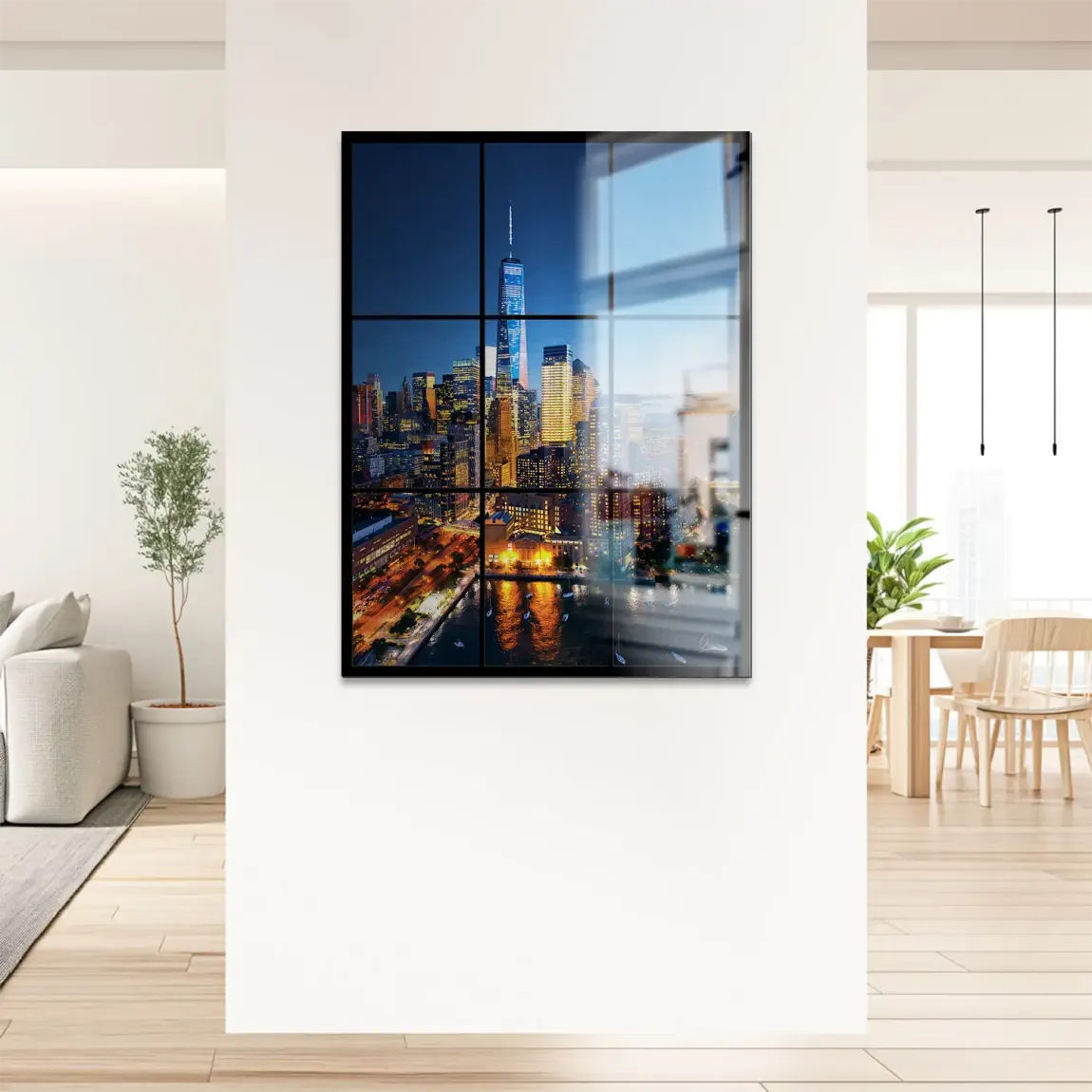 Skyline Lights New York Alu Gebürstet Bild