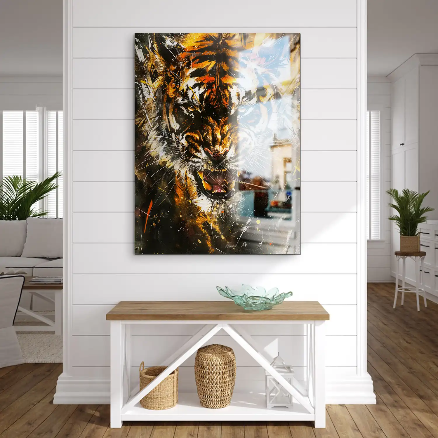 Tiger Abstrakt Aludibond Gebürstet INGALERIE