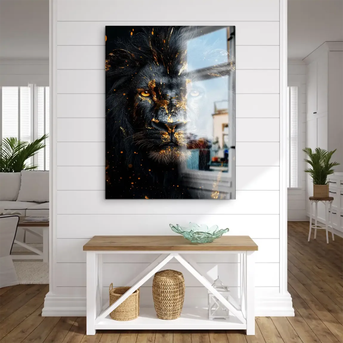 Black Lion in Gold Aludibond Gebürstet INGALERIE