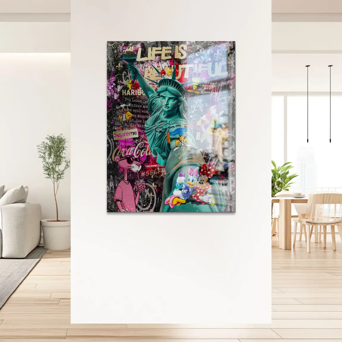 Liberty Selfie Pop Art Alu Gebürstet Bild