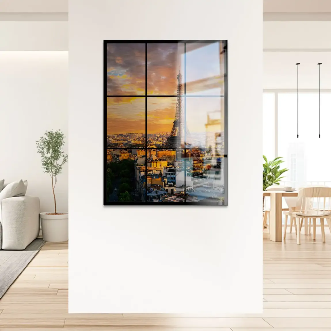 Sunset View Paris Alu Gebürstet Bild