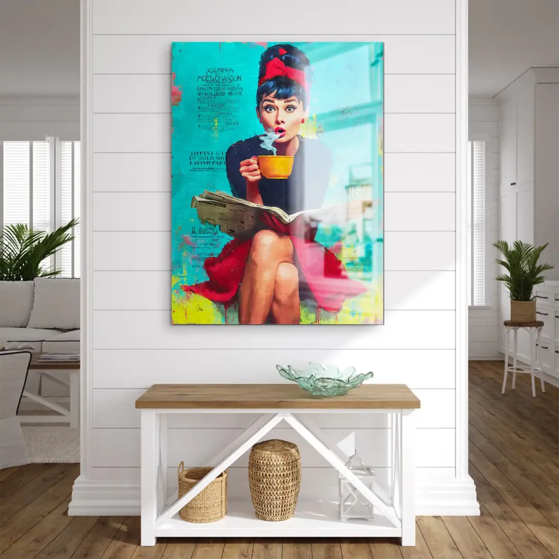 Audrey News Pop Art Aludibond Gebürstet Bild INGALERIE