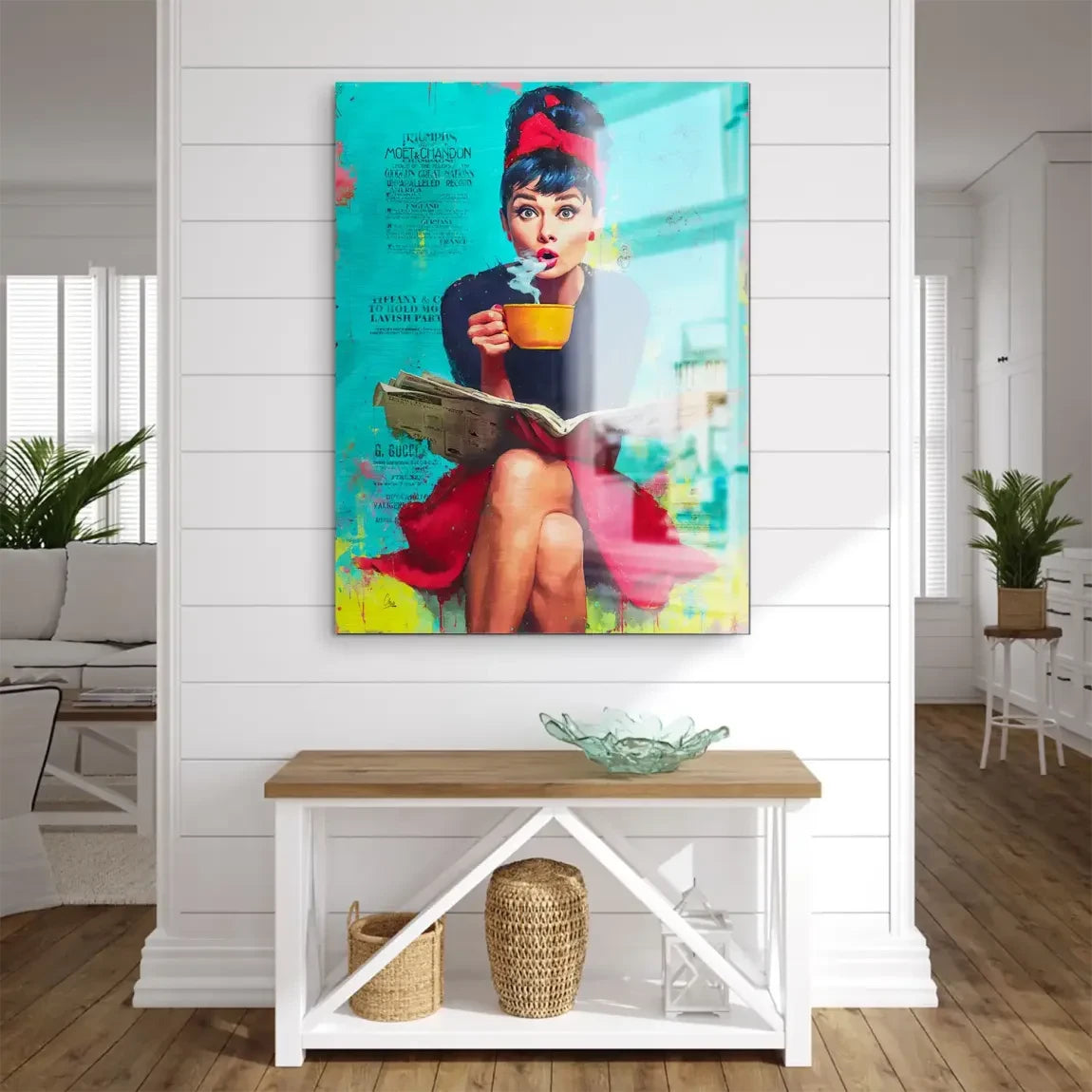 Audrey Hepburn News Pop Art Alu Gebürstet Bild INGALERIE