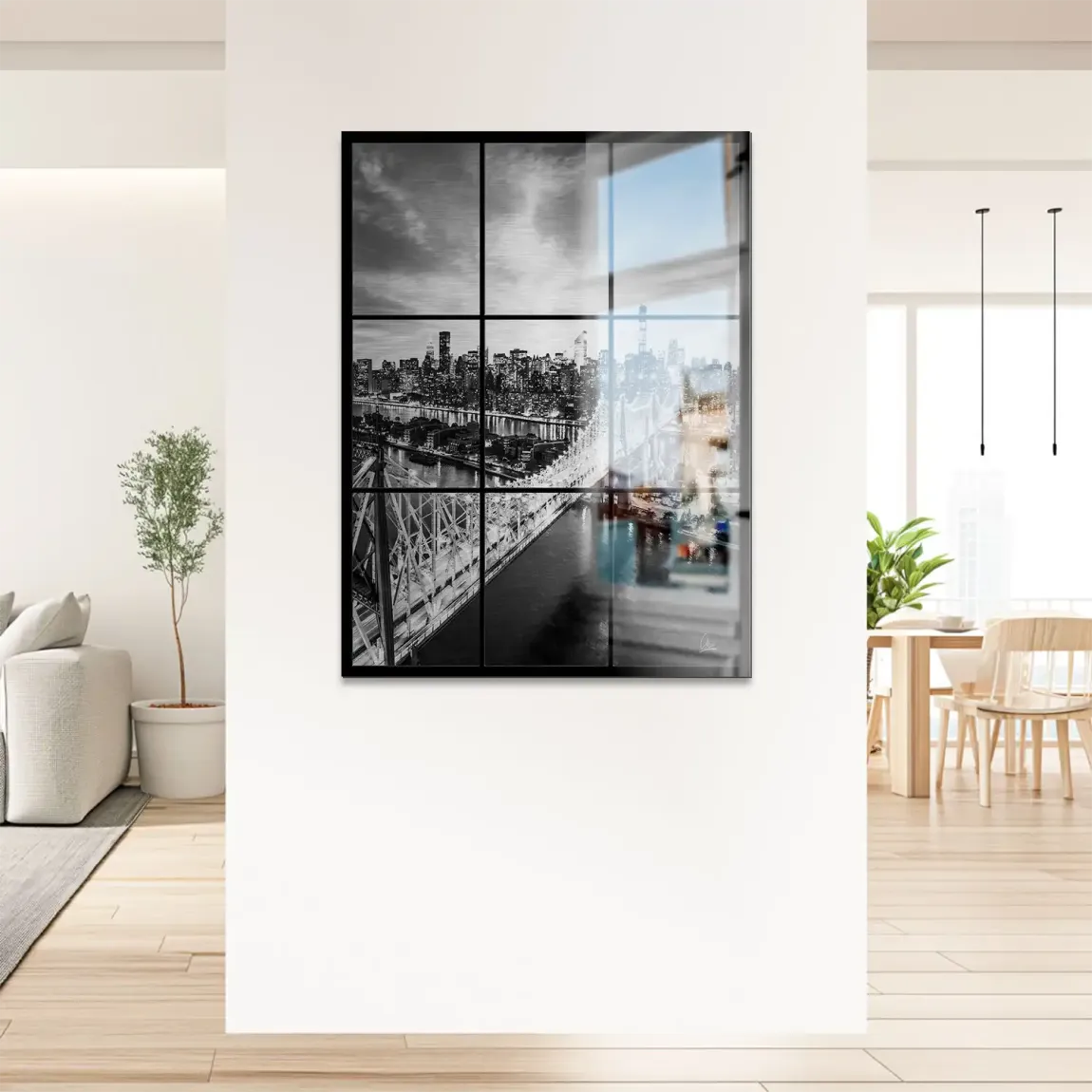 Bridge Lights New York Alu Gebürstet Bild