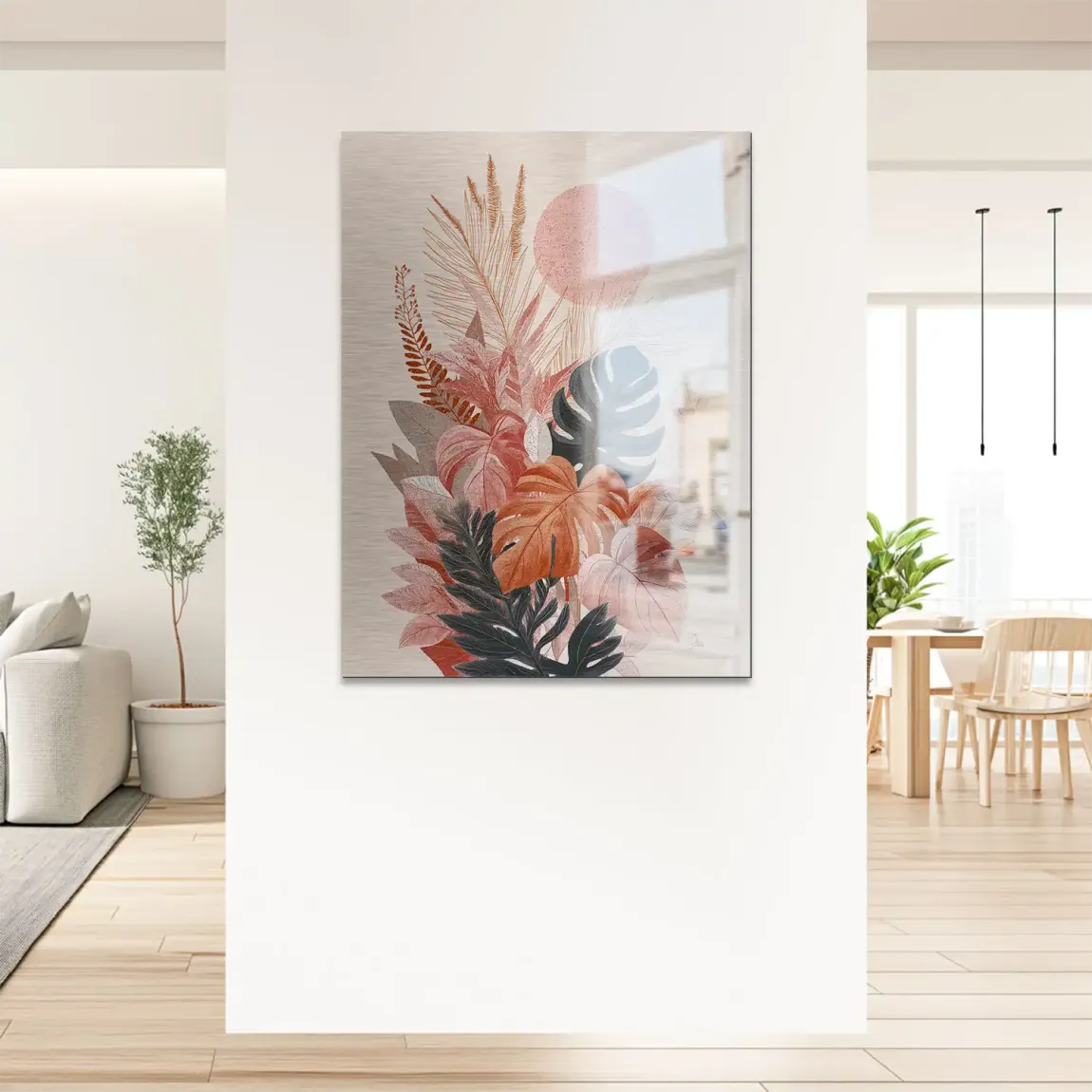 Terracotta Leaves Harmony Alu Gebürstet Bild