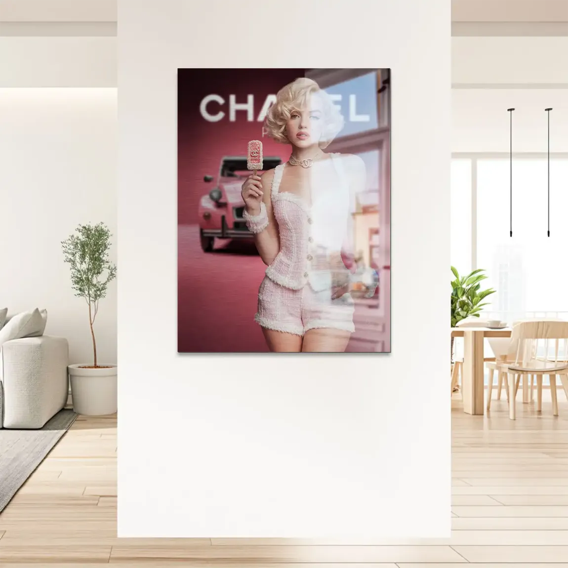 Pink Couture Marilyn Monroe Alu Gebürstet Bild