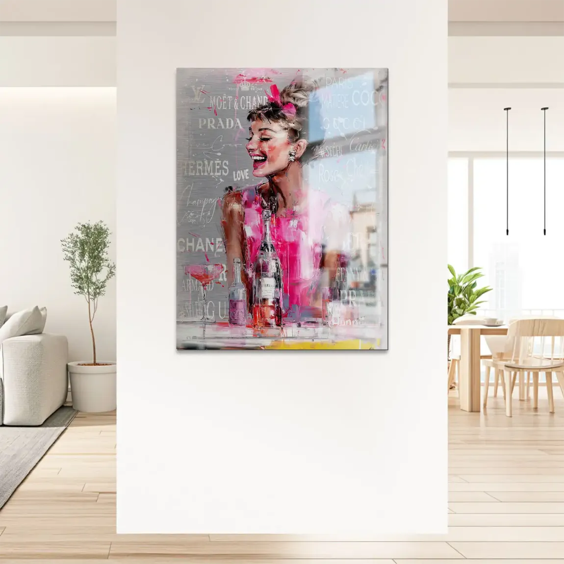 Champagne Bliss Audrey Hepburn Alu Gebürstet Bild