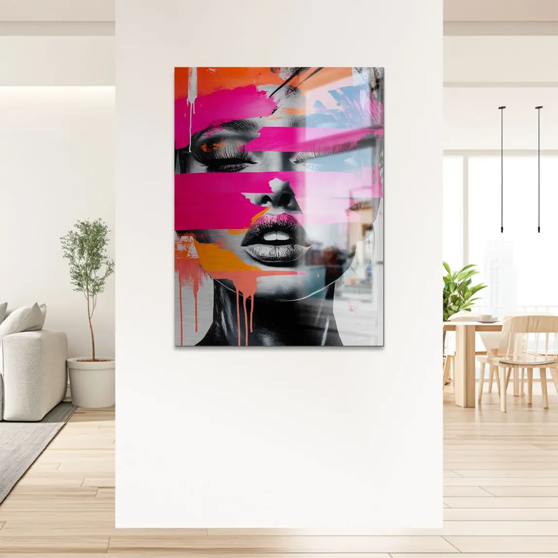 Abstrakt Pink Allure Alu Gebürstet Bild