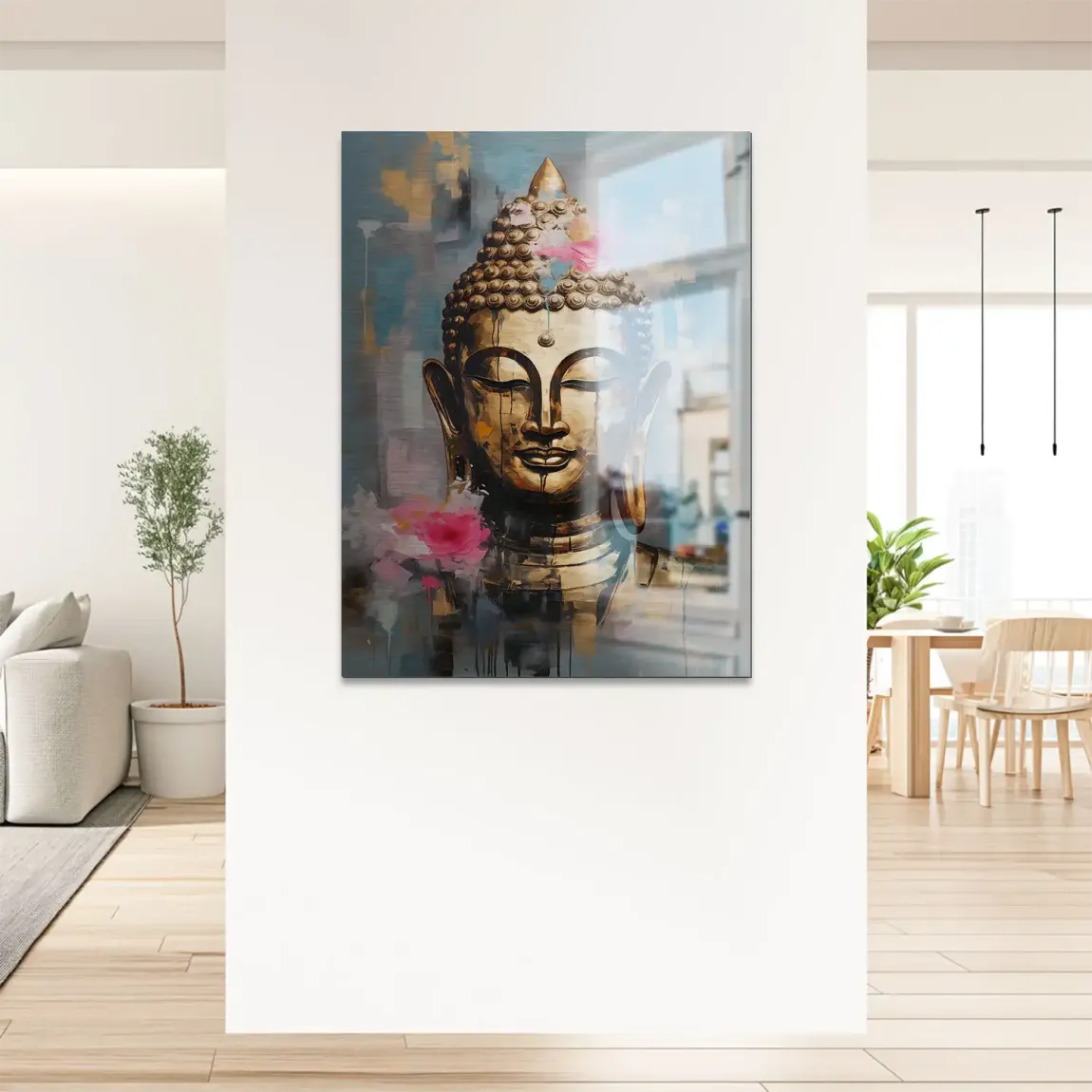 Golden Lotus Buddha Alu Gebürstet Bild
