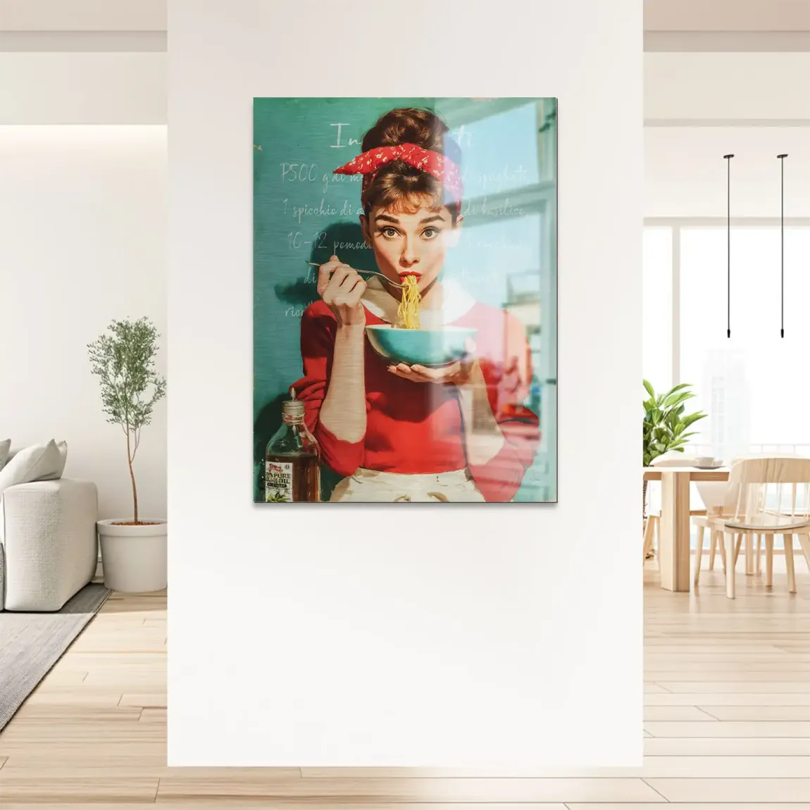 Audrey Hepburn Pasta Moments Alu Gebürstet Bild