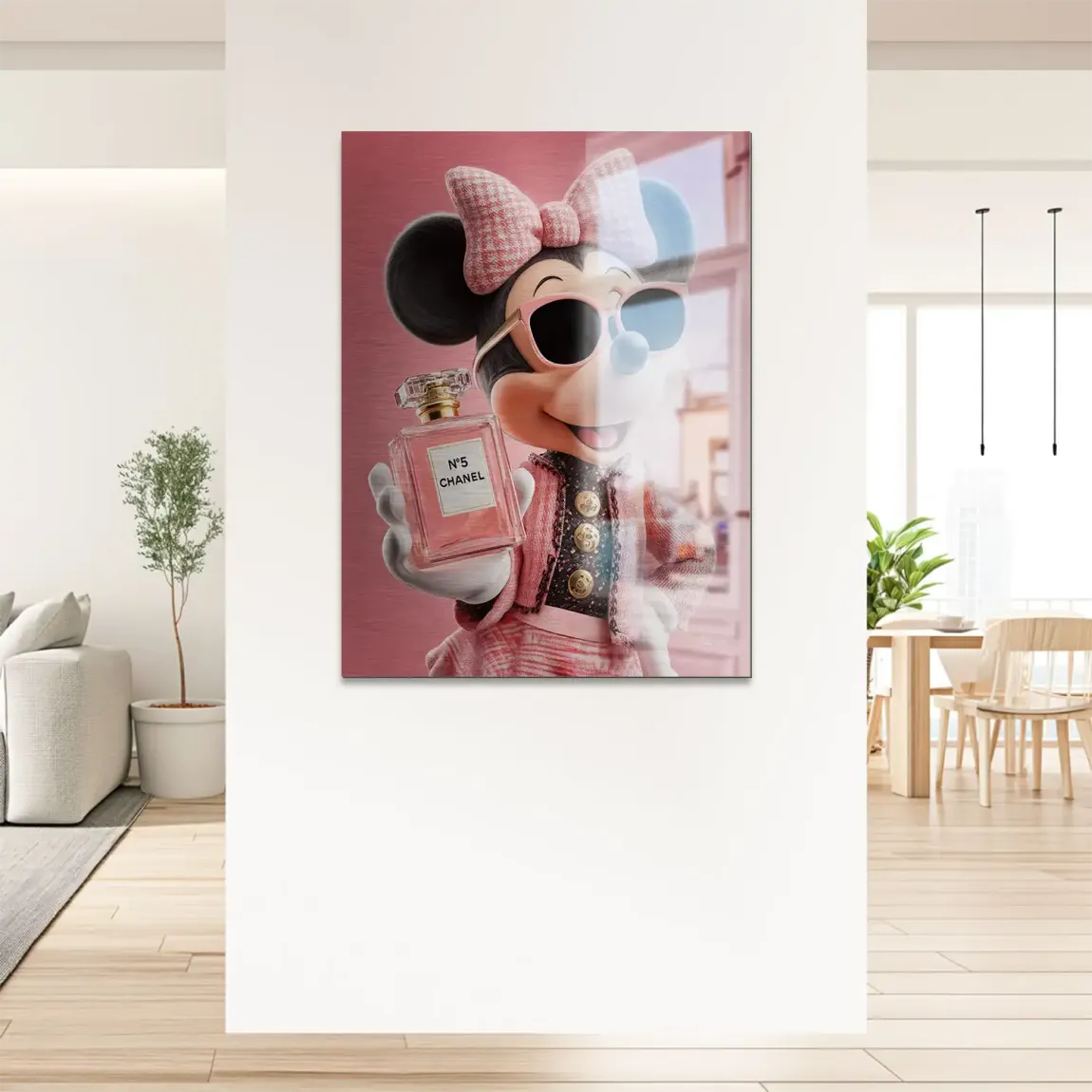 Paris Glam Minnie Maus Alu Gebürstet Bild