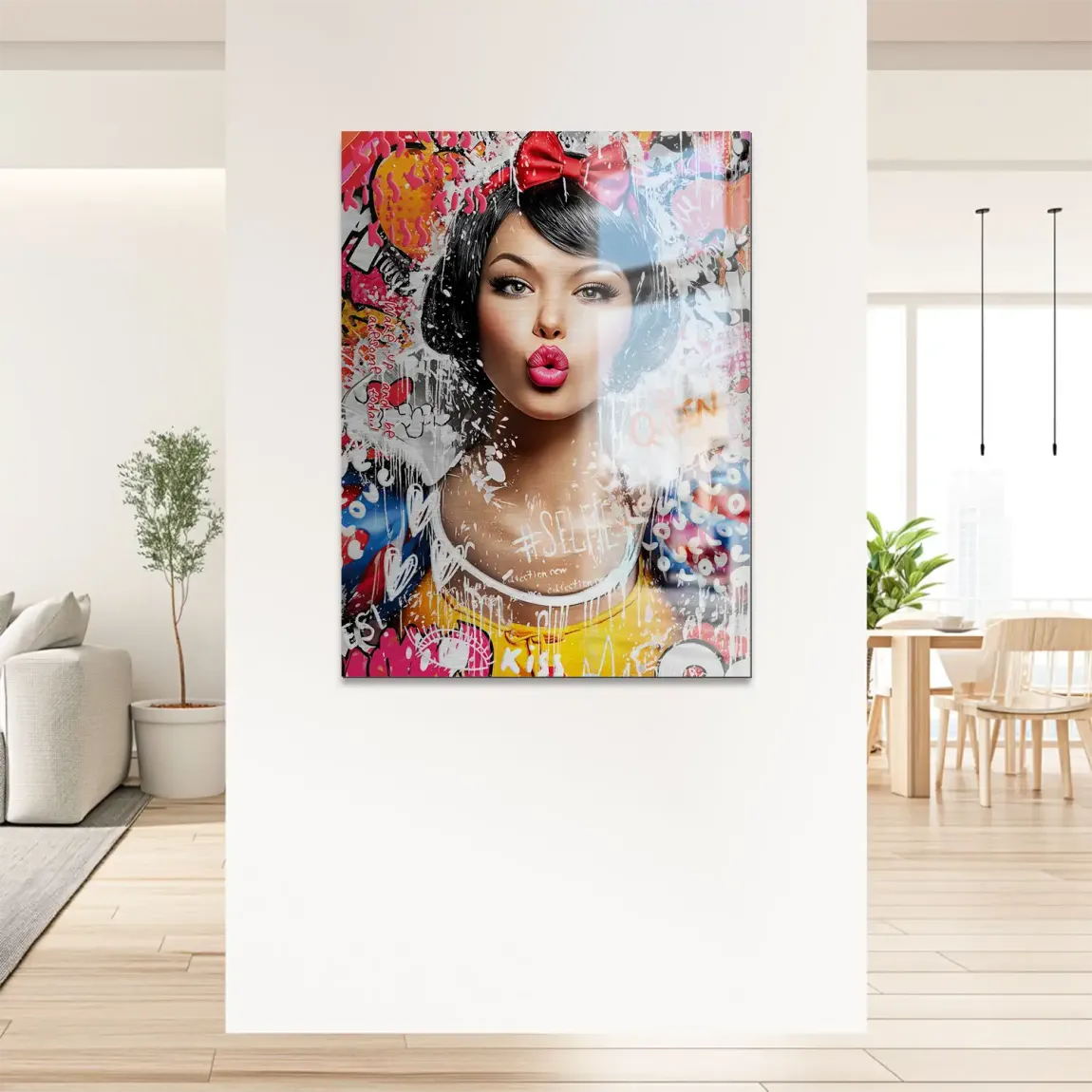 Schneewittchen Pop Art Queen Alu Gebürstet Bild